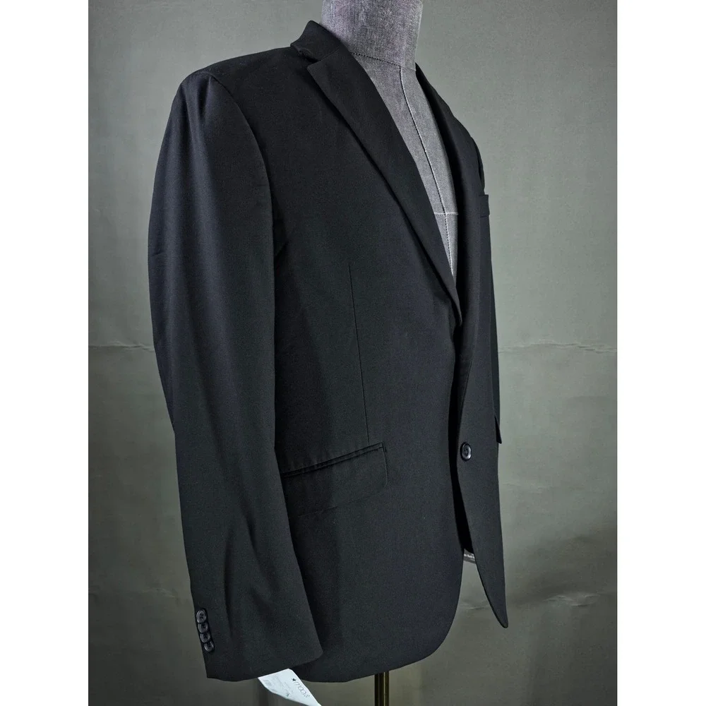 Kenneth Cole‎ Reaction Sport Coat Mens 42R Black Techni-Cole Blazer Suit Jacket